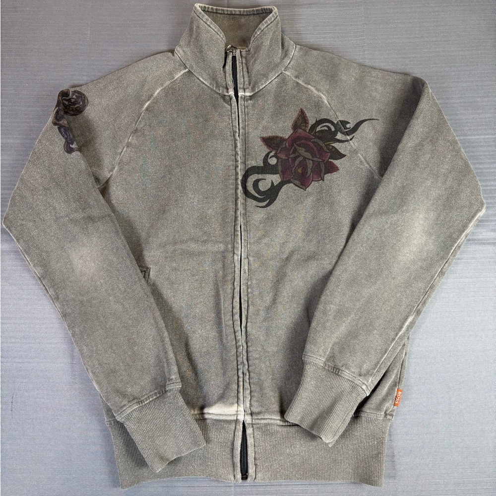 Hugo Boss (Orange) Tattoo Zip Sweatshirt Small Graphic Mermaid Skull Rocker